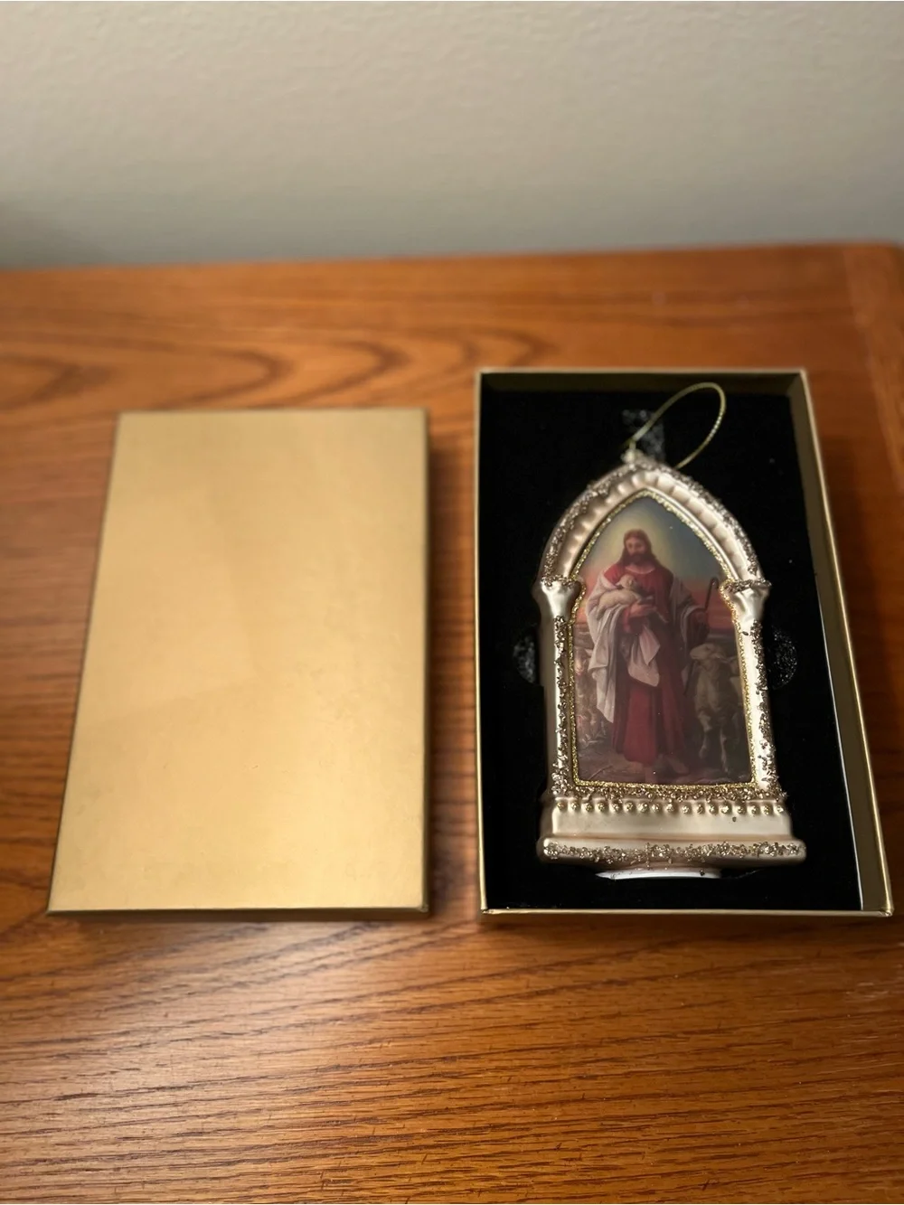 Religious Ornament with Jesus and Lamb